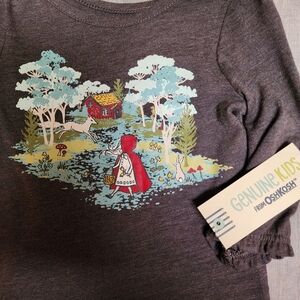Oshkosh Genuine Kids Little Red Riding Hood ¾ Sleeve, Grey Top